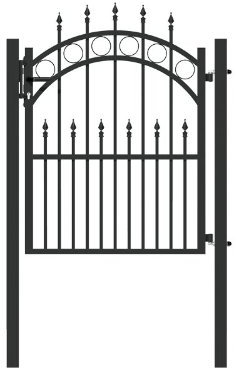 GAH-Alberts Einzeltor Bordeaux, matt schwarz kunststoffbeschichtet