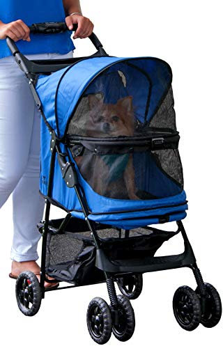 Pet Gear 02702 Happy Trails Buggy zum Transport von Hunden/Vierbeinern, ohne Reißverschluss, bis 15.9 kg, Saphirblau