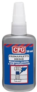 CFG - Frenafiletti Medio Blu 50ml Sostituisce Rondelle, Dadi Autobloccanti | Adesivo Anaerobico Anti Allentamento per Viti e Componenti Meccanici, Smontabile con Attrezzi Standard, -50/+150°C