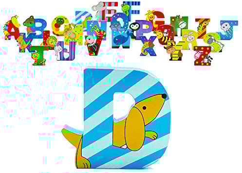 Wooden Letters by Orange Tree Toys, Letter D for Dog - Alphabet Animal Letters for Personalised Baby Name, Toy Box, Door, Wall Decorations - Animals Nursery Decor, Boys Girls Bedroom Accessories