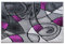 Masada Rugs, Moderner Teppich, 71 x 91 cm, Violett / Grau / Schwarz