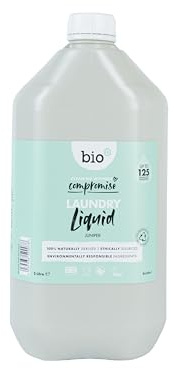 Bio-D Juniper Laundry Liquid | 5 Litre | Up to 125 Washes | Concentrated Non-Bio Washing Detergent | 100% Naturally Derived | For Macahines & Delicate Hand Washing | Vegan | Made in the UK