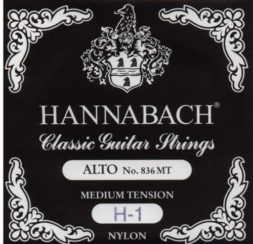 Hannabach Classical Guitar Strings Series 836 Medium Tension for Alto Guitar, plain nylon, scale 540 mm - H1-8361MT