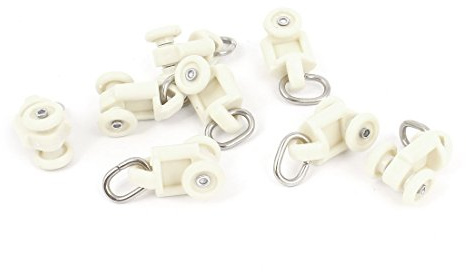 sourcing map 8 STK Gardinenröllchen für Schiene, 10mm Durchmesser | Kunststoff Rad Einbaukit Vorhang Gardinenröllchen