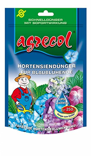 Premium Hortensiendünger Blaudünger zum blau Färben von Hortensien Blüten mit Schnellwirkung - für 250 l Gießwasser - 7-0-12+4(Al)+2(MgO)