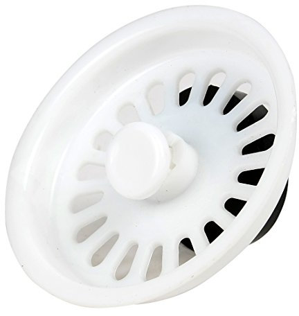 sourcing map Kitchen Basin Rubber Stopper Removable White Plastic Sink Strainer Basket for 73mm Dia Drain