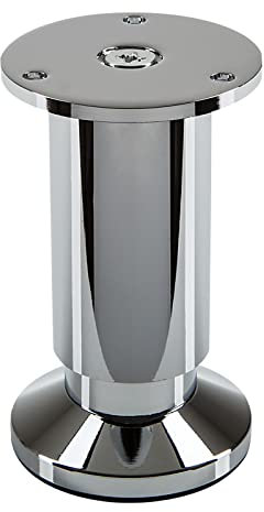 SOTECH Pie de mueble TERRA Altura 100 mm Cromado pulido Pie regulable en altura hasta máx. 15 mm, carga máx. 250 kg