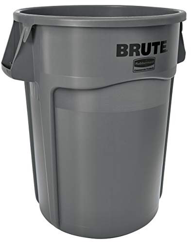 Rubbermaid Commercial Products Vented Brute Round Container 208 Litre Grey FG265500GRAY