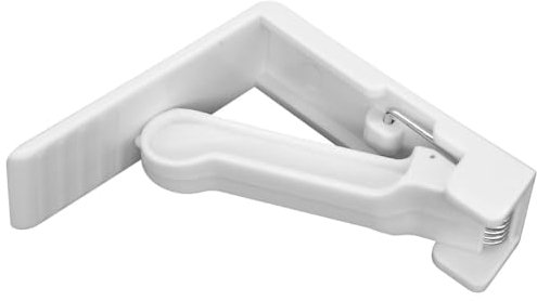 Fackelmann 14466 Lot de 4 Pinces à nappe avec ressort, pince nappe extérieure, pince nappe ajustable, Plastique, Blanc, 5,5 cm