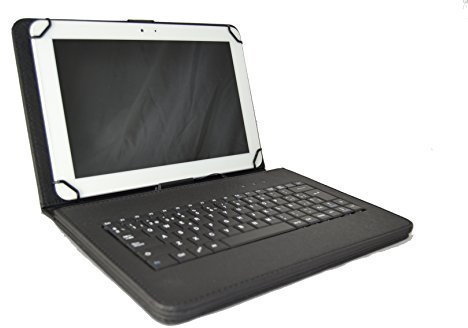 theoutlettablet® Funda con Teclado extraíble en español (Incluye Letra Ñ) para Tablet Bq Edison 3 10.1 - Color Negro
