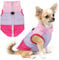 Idepet Hundemantel mit Leine, Patchwork, gepolstert, für Welpen, Teddy, Chihuahua, Jacke, Weste, Kostüm, Mops, Größe XS, Rosarot
