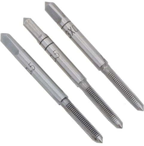 M3 x 0.5mm Metric Tap Set, Tungsten Steel, Taper and Plug Thread Cutter TD034