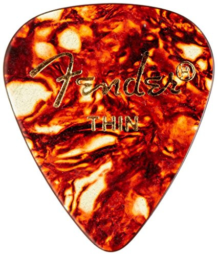 Fender Classic Celluloid Guitar Picks 351 Shape, Tortoise Shell, Thin, 144-Pack