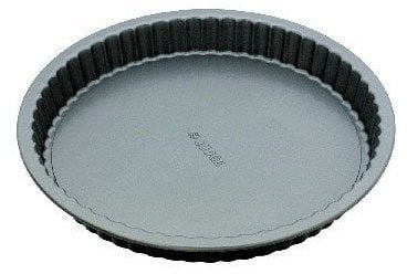 Judge Non-Stick 10 Round Flan Tin with Loose Base and Fluted Sides, Dishwasher Safe, 24cm x 3 cm
