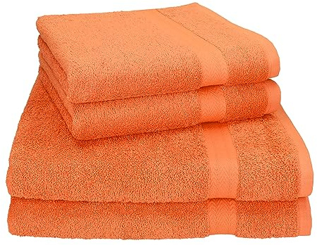 Betz Premium Handtuch Set 4-teilig – 2 Duschtücher 70×140 cm & 2 Handtücher 50×100 cm, 100% Baumwolle 470 g/m², saugstark & weich, Oeko-TEX® Farbe orange