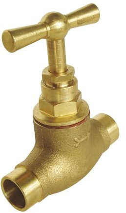 SOMATHERM FOR YOU, Robinet d'arrêt à potence à souder 14mm - Corps en laiton brut - Durable et fiable - Compatible avec tube cuivre - Idéal pour eau chaude et froide - Entretien facile