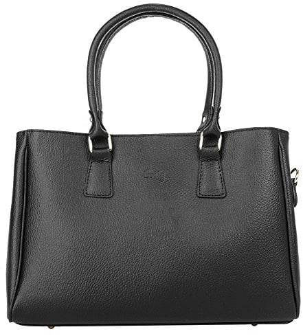 Cluty Handtasche Echt Leder Damen Made in Italy, Vintage Schultertasche, Tragetasche mit Reißverschluss, große Henkeltasche aus Leder