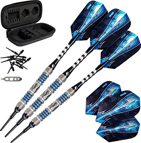 Viper Astro 80% Tungsten Soft Tip Darts mit Aufbewahrungs-/Reisetasche, Unisex, Blue Rings