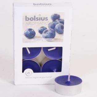 Bolsius Candela profumata al mirtillo aromatico, confezione da 6