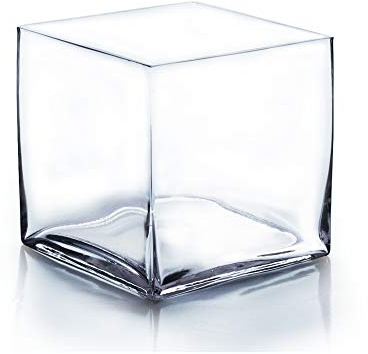 WGVI WGV Glasvase, quadratisch, quadratisch, 20,3 cm, transparent