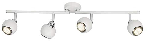 BRILLIANT Lampe Ina LED Spotrohr 4flg weiß/chrom | 4x LED-PAR51, GU10, 3W LED-Reflektorlampen inklusive, (250lm, 3000K) | Arme drehbar/Köpfe schwenkbar