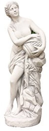 Wasserspeier Frau mit Krug, Skulptur aus Steinguss, Figur