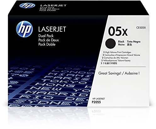 HP 05X Schwarz 2er-Pack Original LaserJet Tonerkartusche mit hoher Reichweite, XL