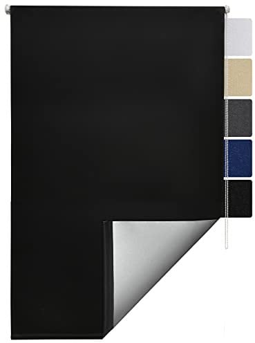 Sol Royal Thermorollo SolReflect T42 Verdunkelungsrollo 90x220 cm Rollo Schwarz - Rollos für Fenster ohne Bohren mit Thermobeschichtung - Wärmeschutzrollo Thermo Rollo zum Klemmen, Klemmfix Rollo