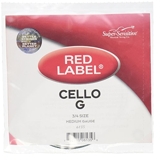 Super Sensitive Red Label 6135 Cello G String, 3/4