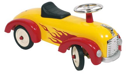 Goki 14072 - Rutscherfahrzeug mit aufgedruckten Flammen