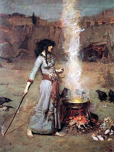 1art1 John William Waterhouse Poster Der Magische Kreis, 1886 Kunstdruck Bild 80x60 cm
