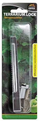 Terrarienschloss mit Schlüssel - Schloss für Terrarien als Glastürschloss/Vitrinenschloss - Schlösser für Ihr Terrarium zur Selbstanbringung (Verschiedenschliessend, 1 Stück)