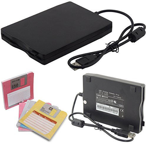 Lettore esterno portatile USB per floppy disk da 1,44 MB, 3,5””, collegabile a computer portatile e PC, compatibile con Windows 98/SE/2000/ME/XP/VISTA/Windows 7