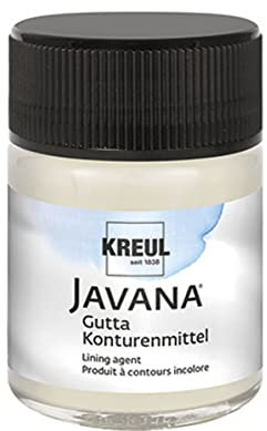 KREUL 813050 - Javana Gutta Konturenmittel im 50 ml Glas, für farblose Konturen zum Malen auf Seide, gebrauchsfertig, auswaschbar, Farblos