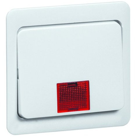 Peha 00166011 Standart Wippe 58 x 49 mm mit großer roter Linse, für Wechsel-, Kreuzschalter und Taster neutral, reinweiß