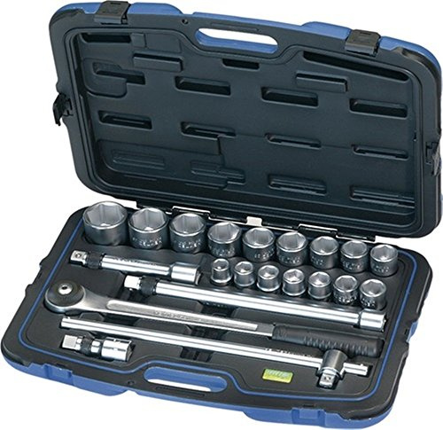Heyco/Heytec 50810131080 Steckschlüsselgarnitur 3/4 Zoll 21-teilig im Kunststoffkoffer, Chrome Vandium