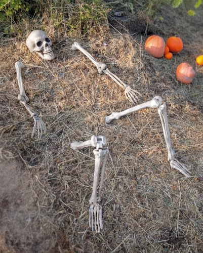 Horror-Shop 5-TLG. Kunststoff Skelett als Halloween Deko für den Garten