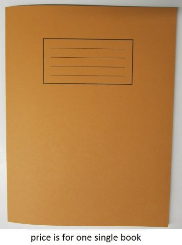 school exercise book 5MM squares 229x178mm orange cover x 1 single notebook
