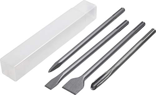Meister Meißel-Satz 4-teilig - SDS-Max-Aufnahme - Stahl - Spitzmeißel - Flachmeißel - Spatmeißel - Hohlmeißel / Meißel-Set für pneumatischen Bohrhammer / Zubehör für Abbruchhammer / 5593790