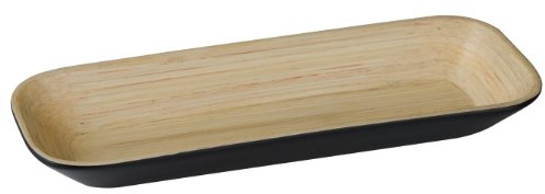 Premier Housewares Kyoto Spun Bamboo Tray - 4 x 36 x 14 cm, Black