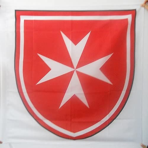 AZ FLAG Bandiera Stemma SOVRANO Militare Ordine di Malta 90x90cm - Bandiera San Giovanni di GERUSALEMME 90 x 90 cm Foro per Asta