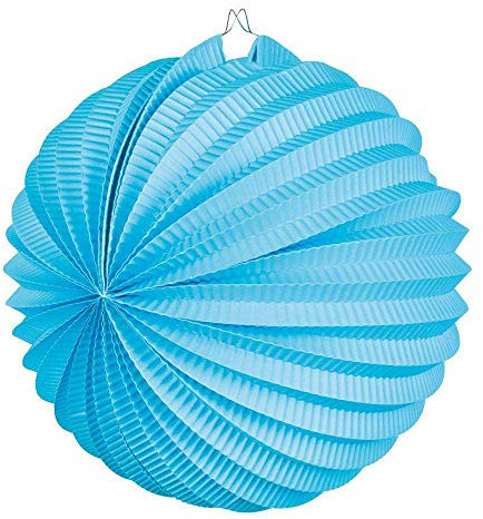 Boland 30464 - Ballonlaterne Blau, Größe 23 cm, Papierlaterne, Lampion, Laternenzug, Geburtstag, Mottoparty, Babyparty, Geburt, Hängedekoration, Karneval, Gartenparty, Hochzeit