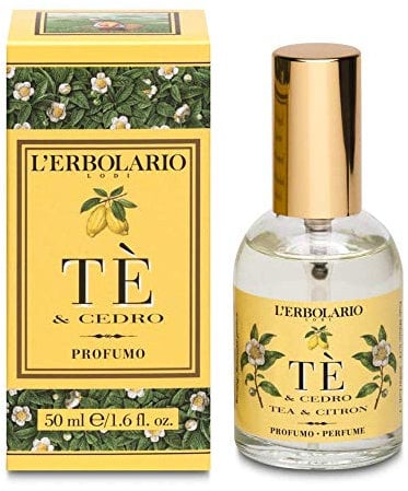 L'Erbolario, Profumo Unisex Te' & Cedro, Tonico e Vitale, Note di Legno di Cedro, Fragranza Agrumata e Fruttata, Formato 50 ml
