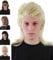 Lustige wasserstoff blonde Vokuhila Perücke für Herren zu Fasching Karneval – wasserstoffblond 80er Jahre Bad Taste Proll Perücken Party 90er Fokuhila