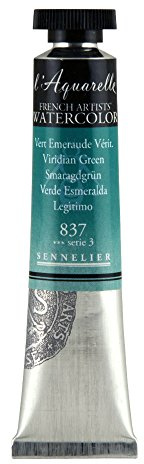 SENNELIER L'Aquarelle French Watercolor, 21ml Tube, S3 Viridian Green