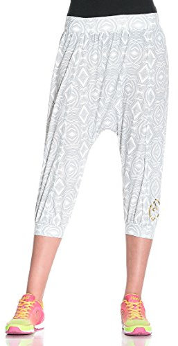 Zumba Fitness Damen Hose Aztec Harem Capri Pants, Wear It Out White, M, Z1B00293-WIWH