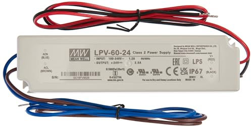 LED Fuente de alimentación 60W 24V 2,5A ; MW MEAN WELL, LPV-60-24