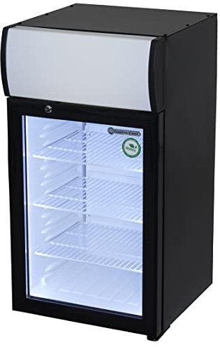 Gastro-Cool - Werbekühlschrank - klein - schwarz/weiß - LED - GCDC50