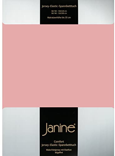 Janine Spannbettlaken Elastic - extra weiches und elastisches Spannbetttuch - für Matratzen 140x200cm bis 160x220cm zartmauve