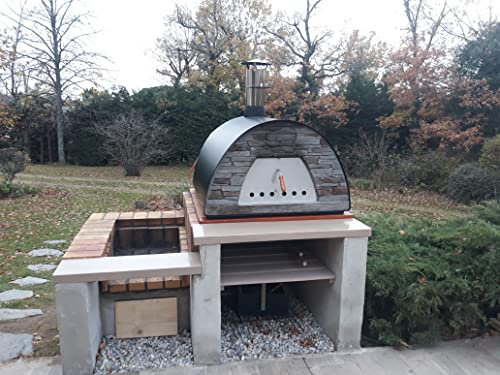 FOUR A BOIS MAXIMUS PRIME ARENA ROUGE - Un four a pizza idéal pour une cuisson au feu de bois - Four a bois portatil - Four a bois d´exterieur